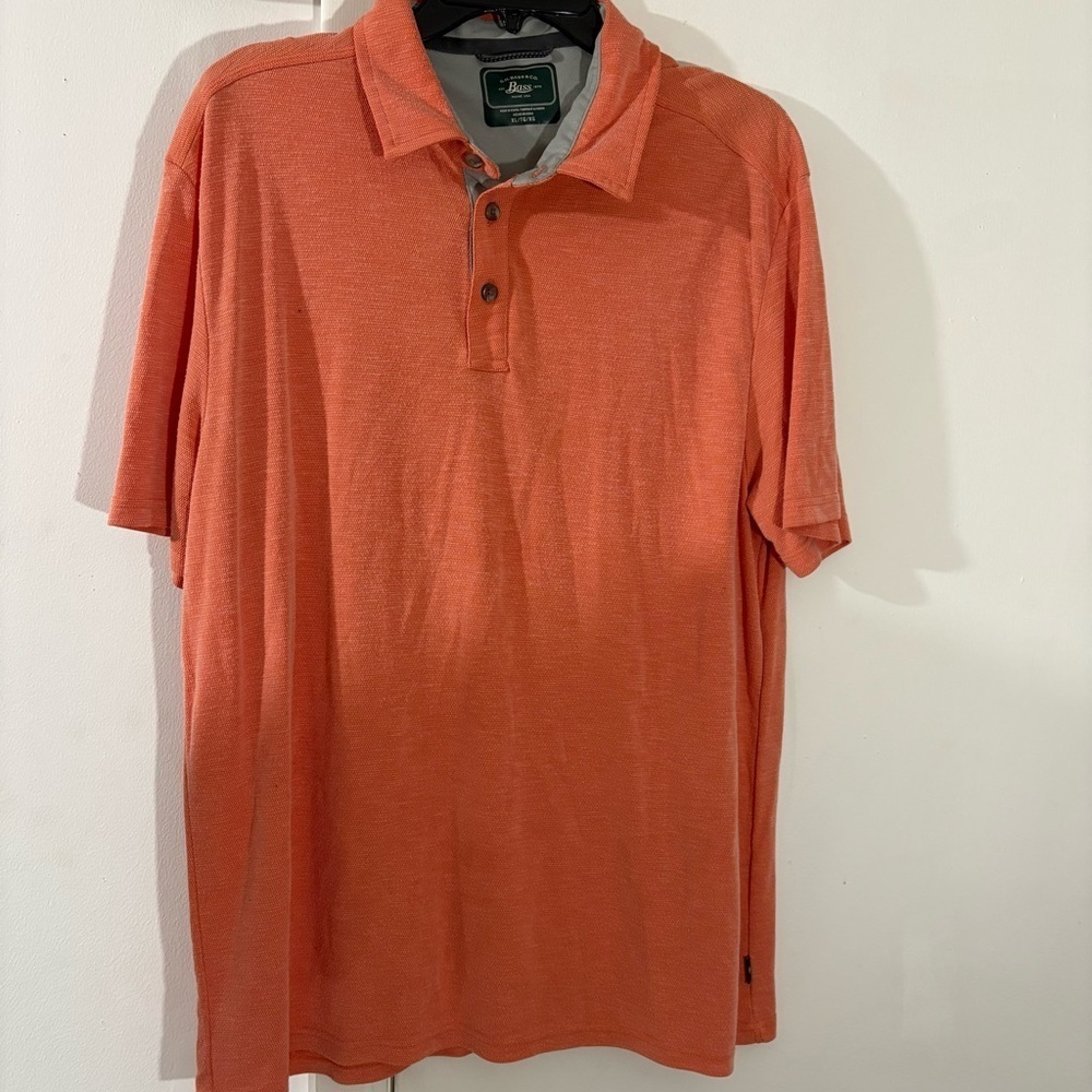 G.H. BASS & CO. Mens Orange Polo Shirt Sz XL Golf Fishing Outdoors Preppy